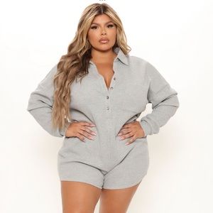 Chilled Out Oversized Romper - Grey